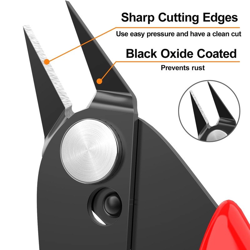 BOENFU Cable Tie Flush Cutter Small Wire Cutters 5 Inch