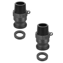 PATIKIL 0.75" Aluminum Cam and Groove Fitting, 2 Pcs Part-F Dust Plug Male Adapter Female NPT Thread Cam Lock Fitting Quick Disconnect Coupling Cam Lock Hose Adapter, Black