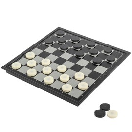 Checkers Board Game Magnetic Checker Set, Vikutu 9.7 inch Portable Mini Folding Travel Checkers Game