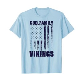 Airline Vikings God. Family. Vintage USA Flag T-Shirt