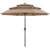 ABCCANOPY OLEFIN® 5-Year No Fading 9FT 3 Tiers Patio Umbrella, Outdoor Table Umbrella with 8 Sturdy Ribs for Deck, Backyard, Garden, Yard (Khaki)