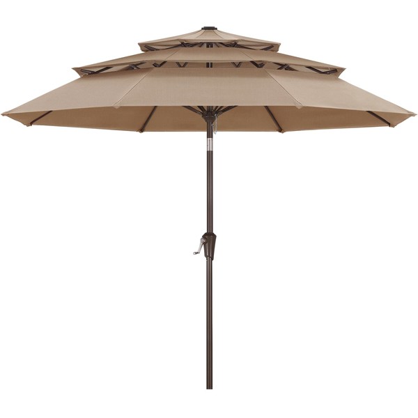 ABCCANOPY OLEFIN® 5-Year No Fading 9FT 3 Tiers Patio Umbrella,