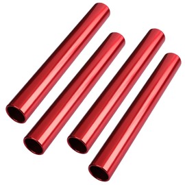 MissZM Aluminum Track & Field Relay Sticks Racing Team Corrosion Resistant High Strength Smooth Surface Suitable for Outdoor Sports Practice Athletes (4 Red)