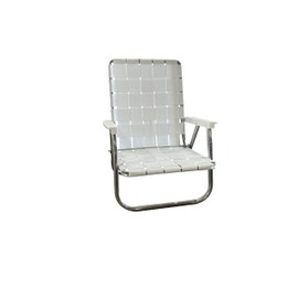 Lawn Chair USA | Folding Aluminum Webbed Chair for Camping, Sports, and Beach | High Back Beach Chair - Bright White