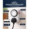 Tanness - 3 Pack Plug-In Timer Switch, 24 Hour Segment