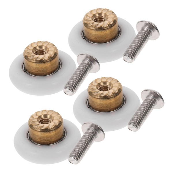 LIFKOME 4pcs Nylon Round Groove Shower Door Rollers for Smooth