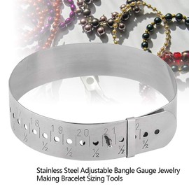 DIY Bracelet Sizing Tool,Bracelet Gauge, Sizer Mandrel Gauge Wrist Belt Measure Measuring Tool Sizing Bangle Size Adjuster Stainless Steel Sizer Board Measurement Jewelry Making Tools Supplies