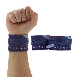 PICSIL Sports Wrist Straps- Wrist Support for Cross Training, Weightlifting, Gymnastics and Calisthenics - Custom Fit, Unisex (Midnight)