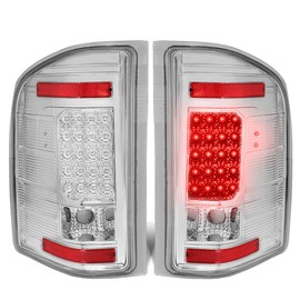 DNA MOTORING TL-CSIL07-LED-CH-CL LED Tail Light Assembly Driver & Passenger Side [Compatible with 07-14 Chevy Silverado 1500 2500 HD 3500 HD]
