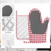 Mxocom Gingham Red White Checked Tartan Heat-Resistant Oven Mitts and