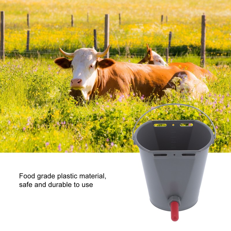 8L Plastic Feeder Bucket with Nipples Check Valves Feeding Equipment