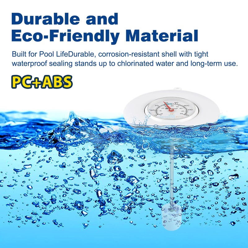 SPOROLWE Floating Pool Thermometer Easy Read – Battery-Free, Color-Coded Ideal