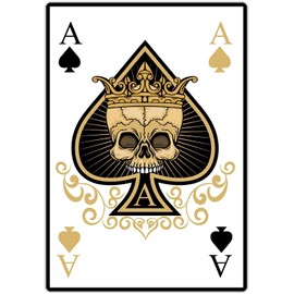 1 PCS Ace of Spades Skull Sticker 5 Inch – Poker Card Vinyl Decal for Car Bumper, Laptop, Toolbox, Motorcycle – Skeleton Head Skull Stickers and Decals