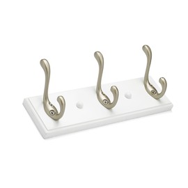 Richelieu Hardware T36709184 Utility Hook Rack 10 in (255 mm), Matte Nickel and White