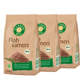 3 x CLASEN Organic Psyllium Seeds Natural and Gluten-Free - 250 g