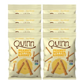 Quinn Snacks Peanut Butter & Honey Filled Pretzel Sticks - Gluten Free Snack, Sweet & Salty, Made with Real Natural Ingredients, Peanuts, Sorghum, & Root Vegetables, Dairy Free - 6 oz (Pack of 8)