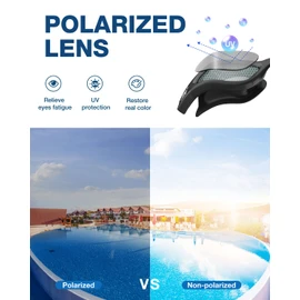 ZIONOR Swimming Goggles G1 Polarized Swim Goggles UV Protection Watertight Anti-Fog Adjustable Strap Comfort fit for Unisex Adult Men and Women-Black Frame Smoke Lens