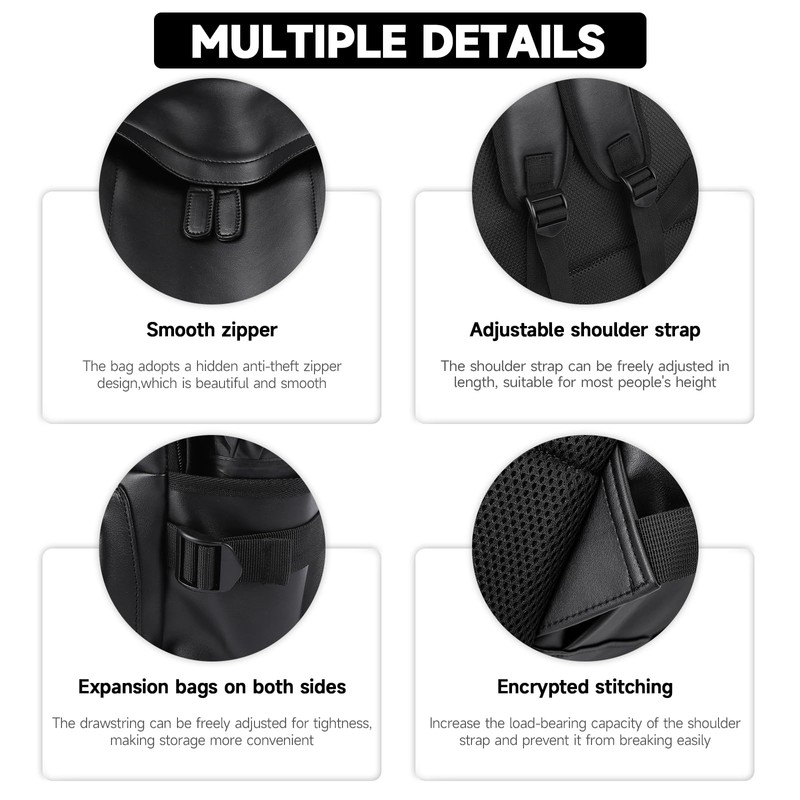 MATE ELAN Laptop Leather Travel Backpack For Men Water-Repellent Carry