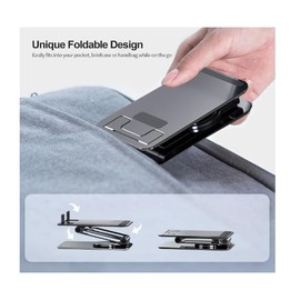 TEKNET Soporte Universal de Aluminio Ajuste multiángulo 360 Compatible con celulares y Tablet de Diferentes Marcas fácil instalación multiposicion Plegable y portátil Almohadillas Antideslizantes