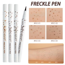 Freckle Pen fake freckles, freckle stamp dots for spots Waterproof Long-Lasting freckle tattoo Pen For Natural Like-real Makeup, Freckle makeup pen for a Natural Sun Freckled Look (1#LIGHT BROWN)