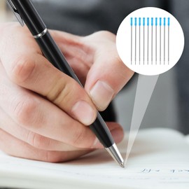 GEEHUA Replaceable Ballpoint Pen Refills Pack of 10 Smooth Writing Pen Refills 1.0 mm Medium Tip Rollerball Pen Metal Refill Compatible with Ink Pen Refills for Office School (Blue)