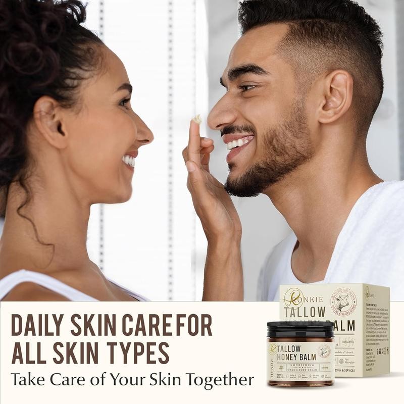Beef Tallow & Raw Honey Balm: Grass-Fed, Unscented Moisturizer for