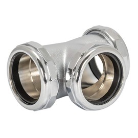 EZ-FLO Heavy Duty Brass 3-Way Tee with Slip Joint Connection, 1-1/2 Inch Length, 22 Gauge, Chrome, 35139