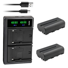 Kastar 2-Pack NP-F550 / NP-F570 Battery and LTD2 USB Charger Compatible with YongNuo YN300 LED Pro, YN300-III LED Pro Video Light, YN600 LED Video Light, YN600L II LED, YN900 LED Video Light
