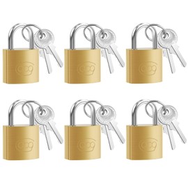 MINISOISO Pack of 6 Padlocks, 20 mm Small Lock with Key, Padlock for Lockers, Cupboards, Suitcases, Tool Boxes, Gym Lockers, Garage