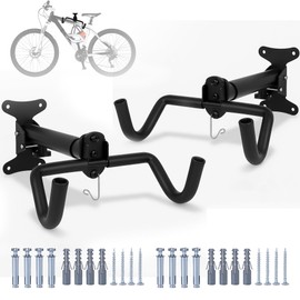 ONEFITGUY Bike Wall Mount, Swivel Hanger with Foldable Arm & EVA Padding, Heavy Duty Bike Rack Garage Storage, Holds Up to 66 lbs for Vertical Mounting