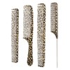 4pcs/Set Leopard Print Professional Hair Styling Comb - Durable ABS