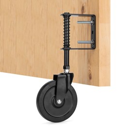 YONSIN 5" Heavy Duty Spring Loaded Gate Caster, Drag Gate Wheels with 360° Swivel for Wooden Gate Fence, Metal Tube Gate, Anti Sag Gate Kit, 200 Lbs Capacity, 1 Pac, Black