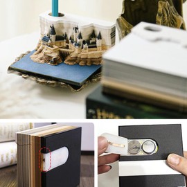 Bloc de Notas 3D, Notas Adhesivas Artísticas, Diseño de Castillo de, Bloc de Notas Artesanal 3D, Bloc de Notas, Notas Postales, Decoración del Hogar con Luz