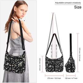 Kamo Crossbody Bag for Women - Multi-pocket Shoulder Bag Lightweight Messenger Bag Casual printed Purse Handbag Travel Bag