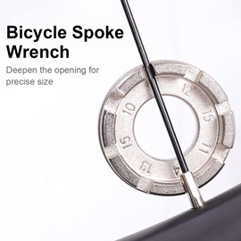 melebellot Bicycle Spoke Wrench 6 Sizes 10-15 Gauge Tightening Tool for Spoke Size Bicycle Repair, Bicycle Spokes Centring Repair (Silver)