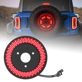 SUPAREE Spare Tire Brake Light for Fo-rd Bronco 2021-2024,Smoke Black Design,Plug & Play LED Wheel 3rd Third Brake Light with 360 PCS Super Bright LED,Artistic Wide-Area Layout,Red Bronco Accessories