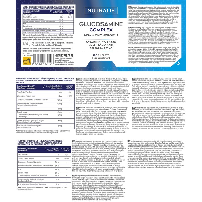 Glucosamine and Chondroitin MSM, Collagen, Hyaluronic Acid, Boswellia, Selenium and