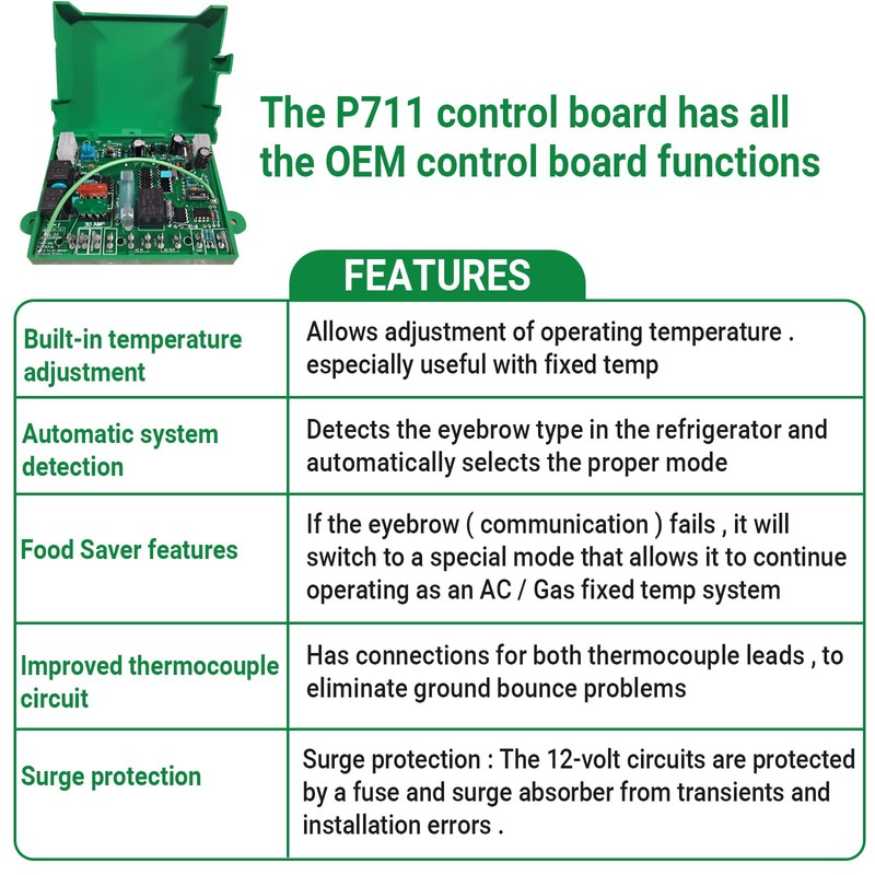 Aepiraza Micro P-711 Refrigerator Main Power Control Circuit Board Fit