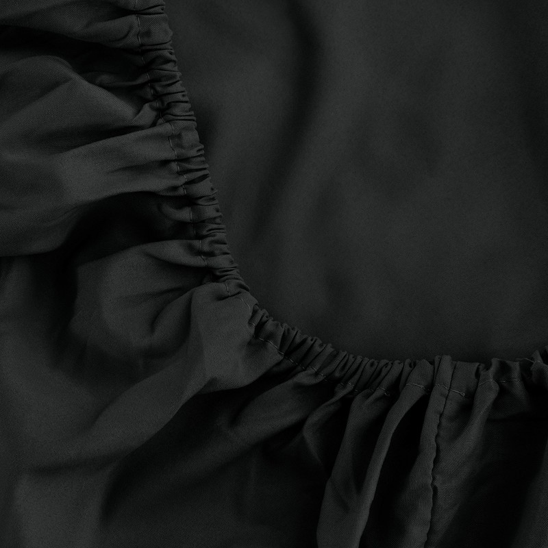 Sfoothome Black Fitted Sheet, 14 Inch Pocket Deep, Microfiber Sheets,