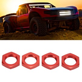 17mm Wheel Nut Hex Hub Nut Aluminum Alloy Excellent Strong 4pcs for 1/8 RC Car Red