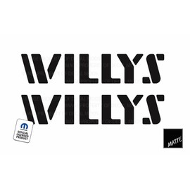 Decal Mods Flat Black Willys Hood Graphic Decal Sticker fits Jeep Wrangler JK & JL (2007-2024) Black Matte (Set of 2) | SJ1G7