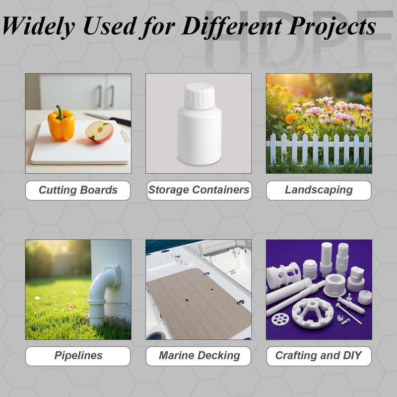 Eszeoee HDPE Block White HDPE Plastic Sheet 3'' x 12''