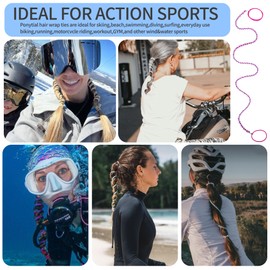 3 Packs 25" ri p Hair ties colorful Ponytail Holders Hair Ties for Sports,Elastic Hair Ties No Damage for Thin Hair Workout Hair Bands for Water Wind Sports Strong Ponytail Holders.