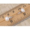 Alilang Elegant Silvery Tone Round White Faux Pearls Stud Earrings