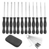 QWORK® Pack of 12 Carburettor Screwdriver with Carburettor Cleaning Brush