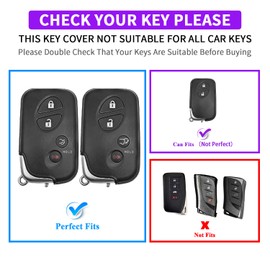 QBUC 2Pcs for Lexus GX460 RX350 Key Fob Cover, for Lexus IS250 IS350 GS450h ES350 CT200h LS460 LS600h LX570 RX450h Silicone Car Key Case Protector Key Chain Smart Remote Holder (Black+Red)