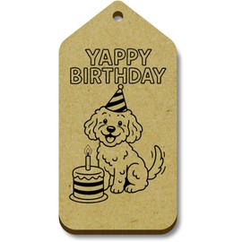 Azeeda 10 x 'Yappy Birthday Cockapoo' 66mm x 34mm Gift Tags (TG00145665)