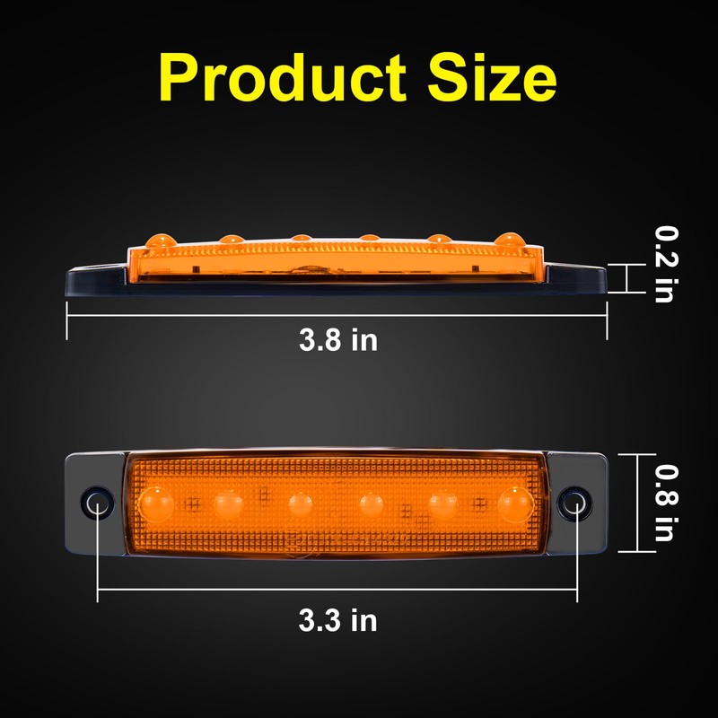 PSDRIQQ 40 Pack 6 LED Trailer Marker Light, DC12-24V Clearance