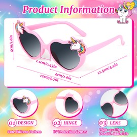 Hifot Unicorn Baseball Cap Sunglasses Set for Kids, Cute Unicorn Trucker Hat Adjustable Baseball Hat Girls Gift for Summer Outdoor Sports Travel Hat Pink