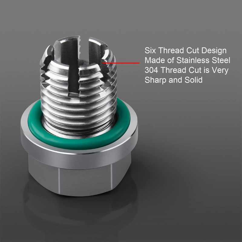 DEEFILL M14.1-1.5 x 15mm Oversize Piggyback Oil Drain Plug, Stainless